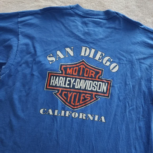 Vintage 90s Harley-Davidson San Diego California Pocket T-Shirt, Men's Size XL - Picture 8 of 9